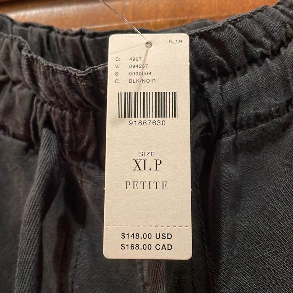NWT’s Anthropologie Pilcro Cargo Baggy Black Linen Convertible Pants Size XL - Picture 7 of 15